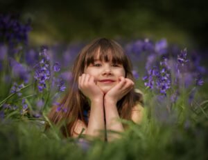 Girl in bluebells