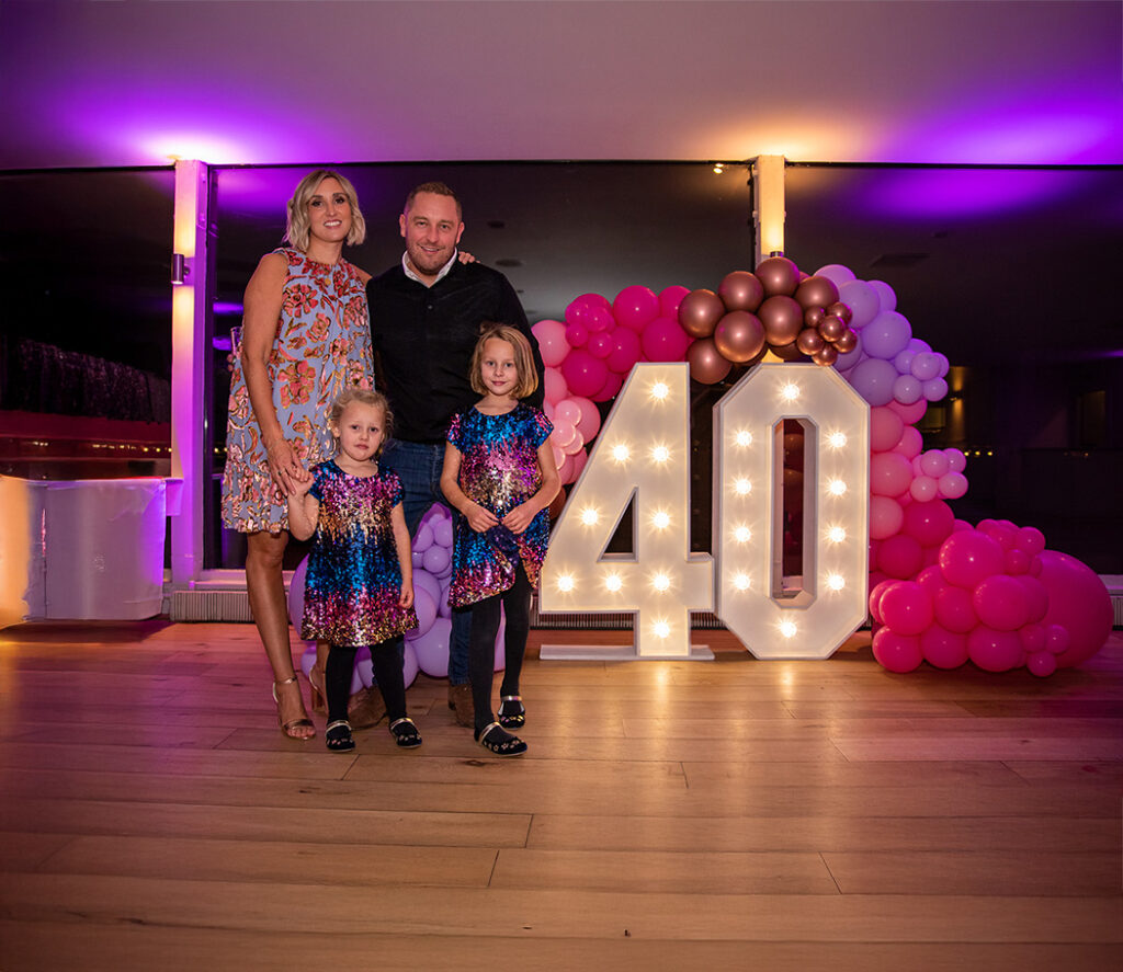 A family at a 40th birthday party A family at a 40th birthday party