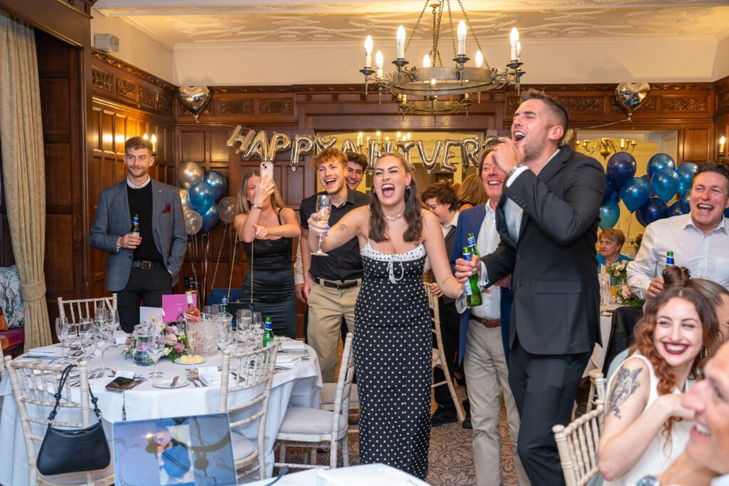 Family laughing together