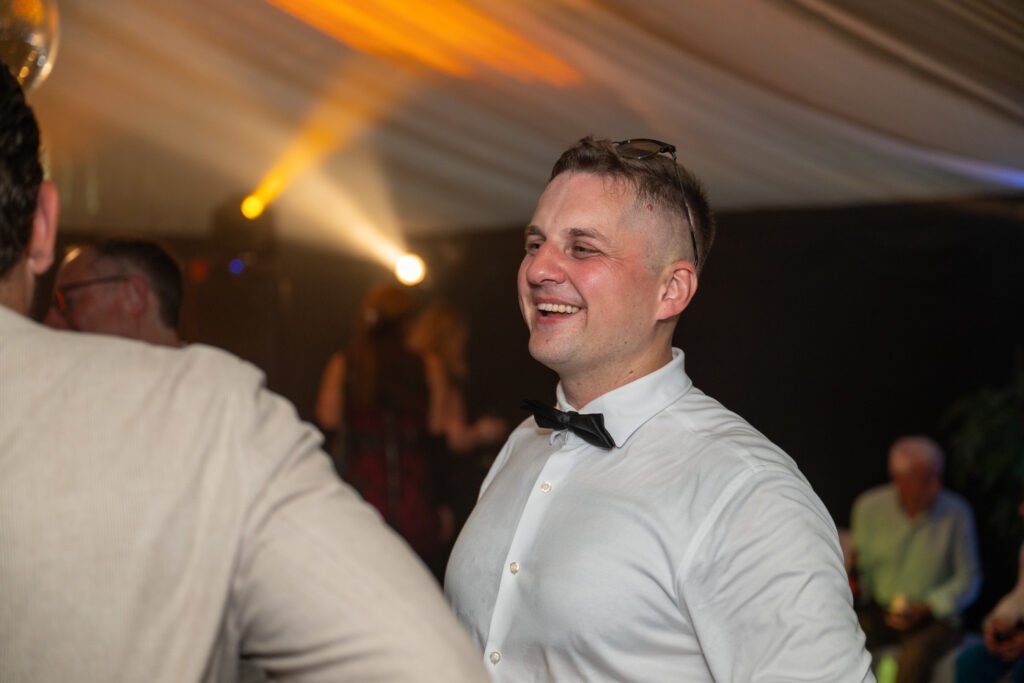 Man celebrating at a party